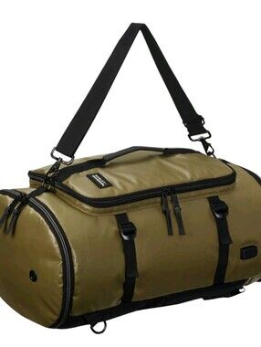 New Harley-Davidson Water-Resistant Travel Hybrid Duffel Bag/Backpack - Khaki